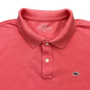 Vineyard Vines Polo Shirt Mens M Coral Pink Short Sleeve Performance Pique